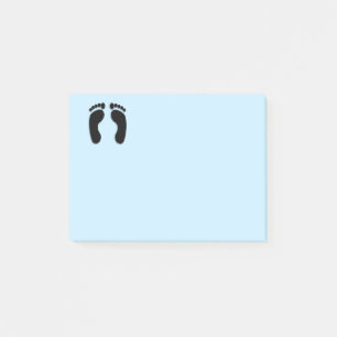 Bloco Post-it Pegadas negras azuis