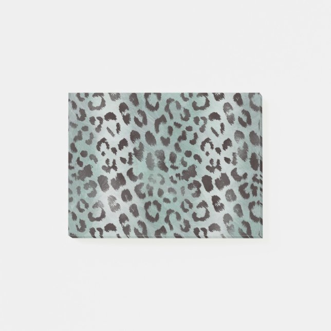 Bloco Post-it Pele de leopardo no Mar Azul Tangerina (Frente)