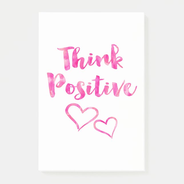 Bloco Post-it Pense citações positivas da aguarela (Frente)