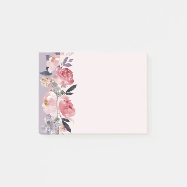 Bloco Post-it Peônias cor-de-rosa (Frente)