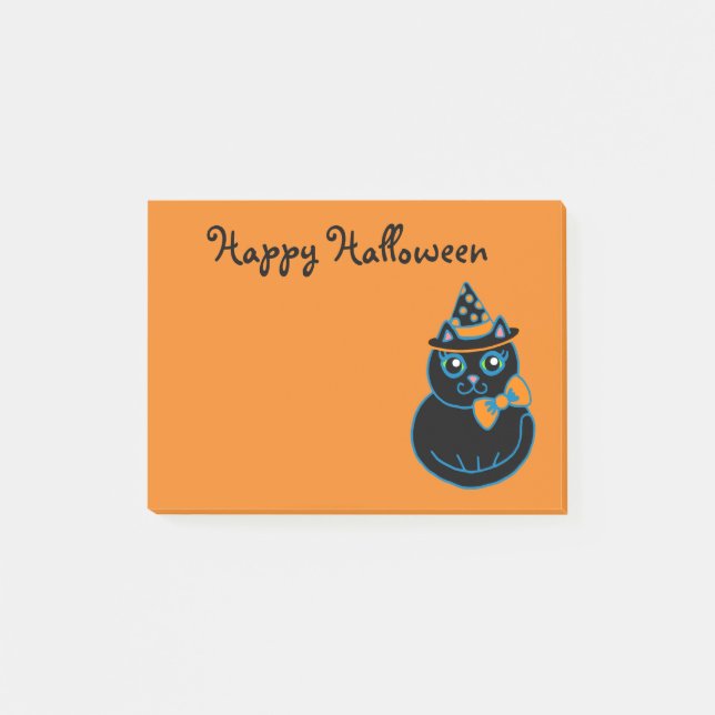 Bloco Post-it Pequeno Feliz Halloween Posta Notas (Frente)