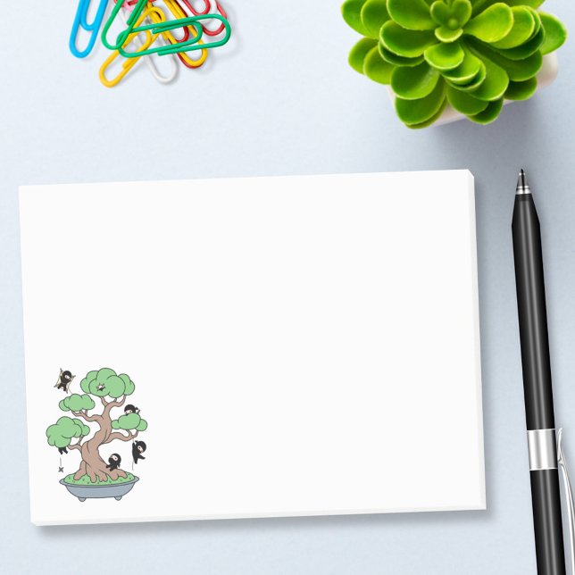 Bloco Post-it Pequenos Ninjas em Bonsai Tree (Criador carregado)
