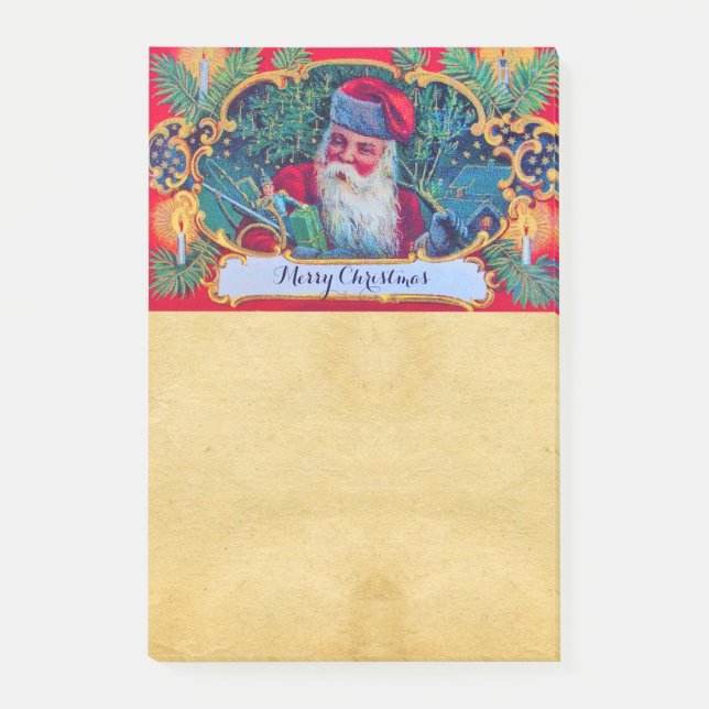 BLOCO POST-IT PERGAMINHO DE NATAL VINTAGE SANTA (Frente)