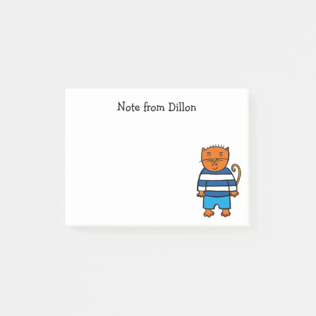 Bloco Post-it Personalizado Dillon, o Gato (Frente)