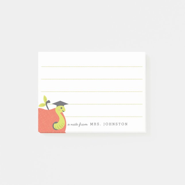 Bloco Post-it Personalizado | Pequena Apple Teacher Stationery (Frente)