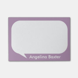 Bloco Post-it Personalize a bolha da conversa do roxo e do