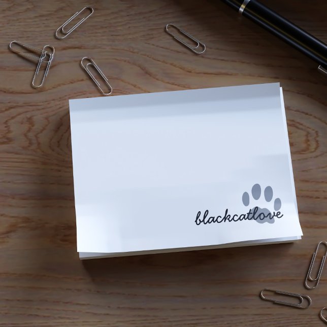 Bloco Post-it Pet Paw Imprimir Branco Personalizado do Gato (Criador carregado)