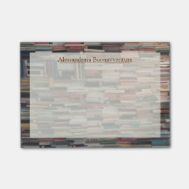Bloco Post-it Pilhas de livros com nome personalizado