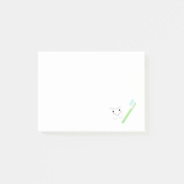 Bloco Post-it Pincel de dente e dente (Frente)