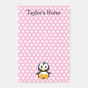 Bloco Post-it Pinguim de desenho animado fofo e engraçado person