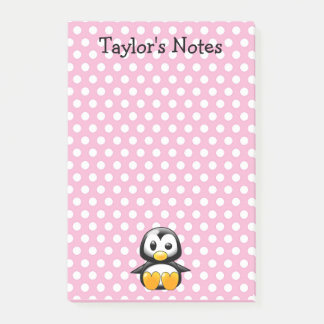 Bloco Post-it Pinguim de desenho animado fofo e engraçado person