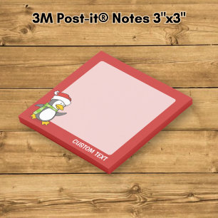 Bloco Post-it Pinguim de Natal andando na neve