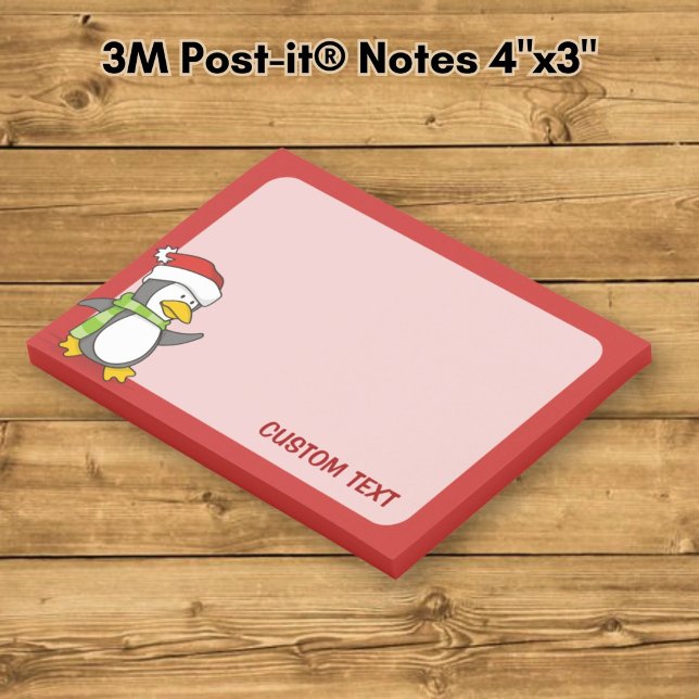 Bloco Post-it pinguim de Natal andando na neve (Criador carregado)