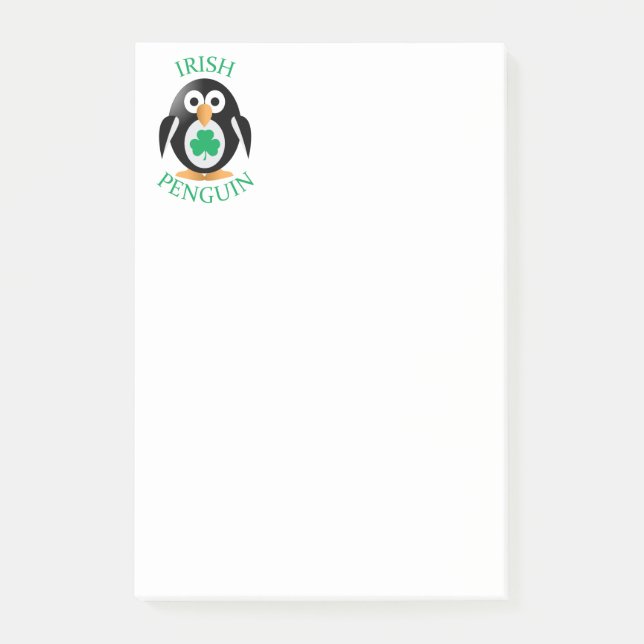 Bloco Post-it Pinguim irlandês (Frente)
