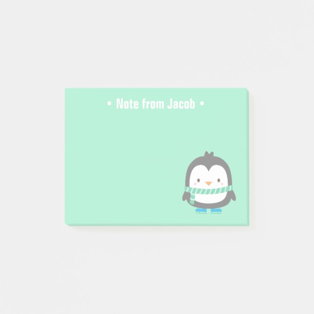 Bloco Post-it Pinguinho Bonito De Natal Para Crianças (Frente)