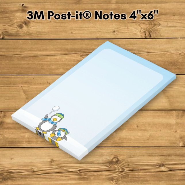 Bloco Post-it Pinguins jogando bolas de neve (Criador carregado)