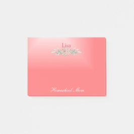 Bloco Post-it Pink Floral Homeschool Mãe