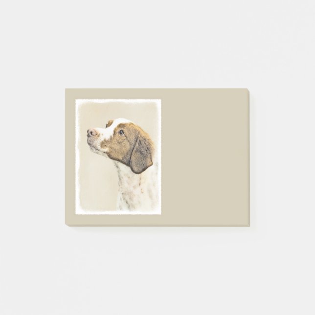 Bloco Post-it Pintura Brittany - Arte Cachorra Original (Frente)