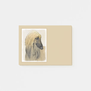 Bloco Post-it Pintura de Cachorro Afegão - Arte de Cachorro Orig
