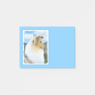 Bloco Post-it Pintura de Collie em Montanhas (Rough) - Arte Cani