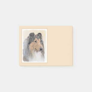 Bloco Post-it Pintura de Collie (Rough) - Arte Cão Original Bon