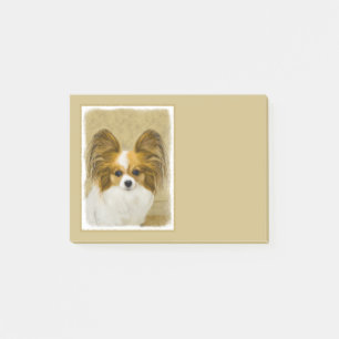 Bloco Post-it Pintura de Papillon (Hound Tri) - Arte de Cão Orig