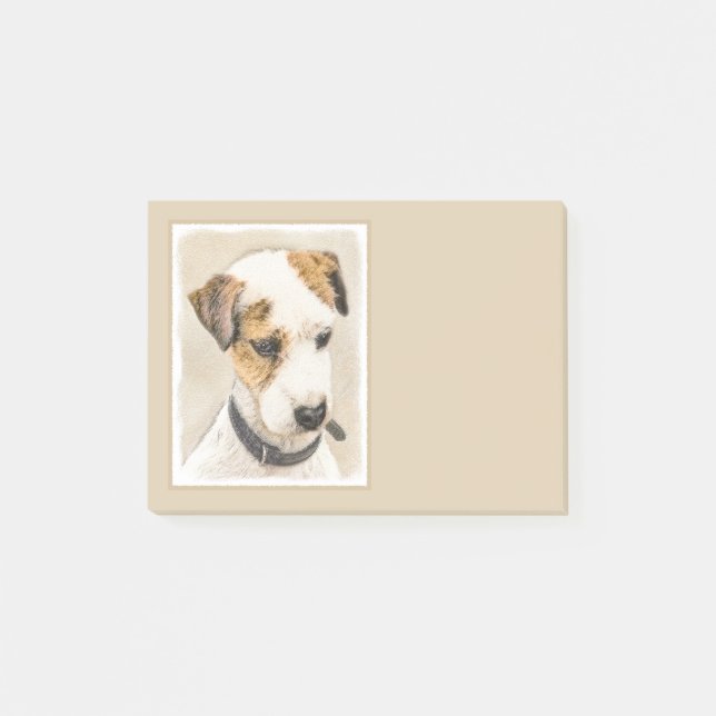 Bloco Post-it Pintura de Parson Jack Russell Terrier - Arte Cani (Frente)