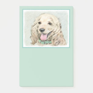 Bloco Post-it Pintura do Cocker Spaniel Buff - Arte Original par