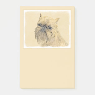 Bloco Post-it Pintura em Bruxelas Griffon - Arte original de cãe