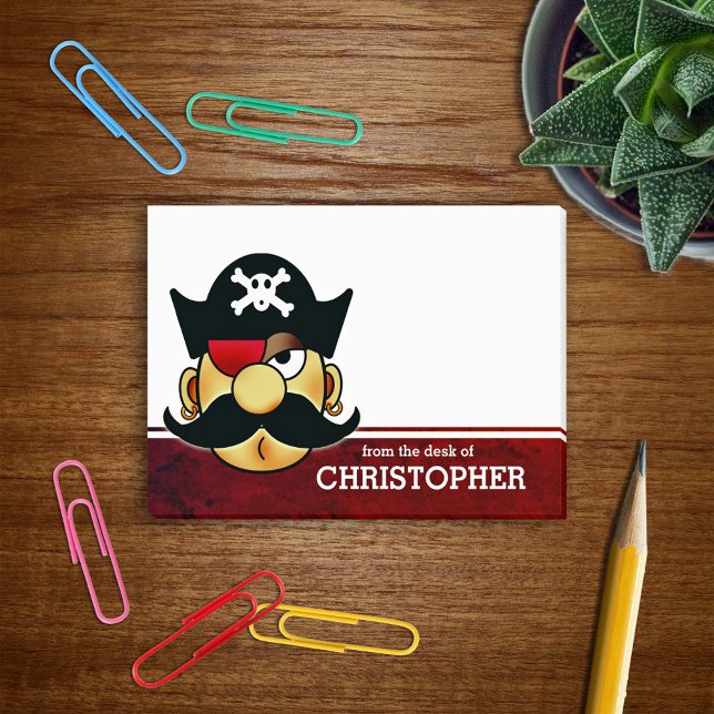 Bloco Post-it Pirata de bigode personalizada (Criador carregado)