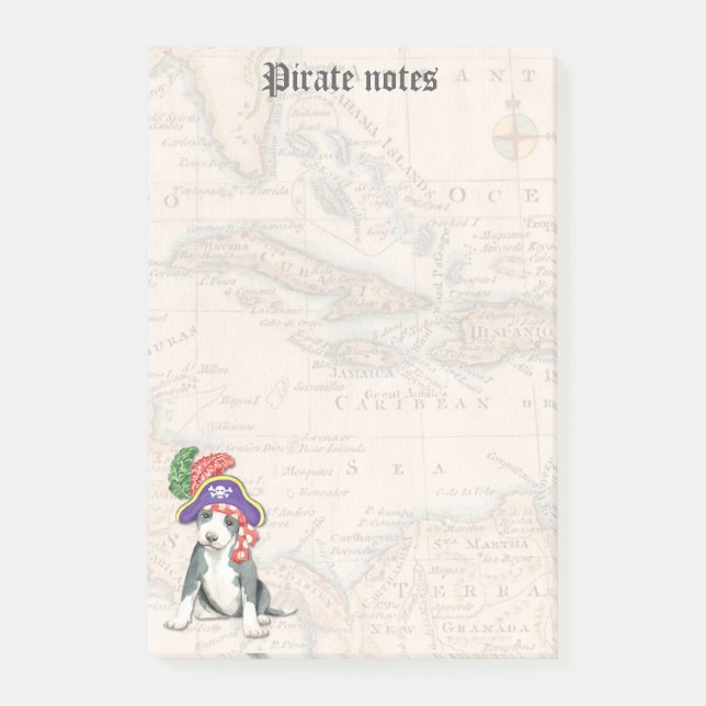 Bloco Post-it Pit Bull Terrier Pirate (Frente)