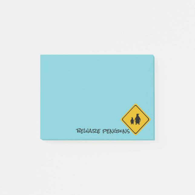 Bloco Post-it placa de estrada para pinguins - Posto-it-Notes (Frente)