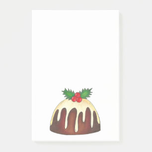 Bloco Post-it Pluma de Açúcar Pudim de Natal Foodie de Natal