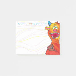 Bloco Post-it Pontilhe o monstro w/quote, notas de post-it 4" x3