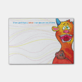 Bloco Post-it Pontilhe o monstro w/quote, notas de post-it 4" x3
