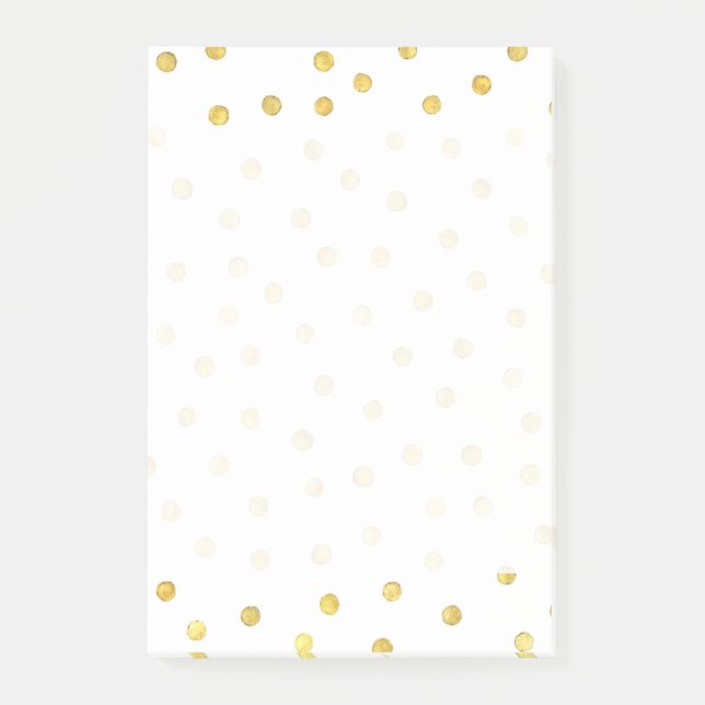 Bloco Post-it Pontos de Confetti Ouro Elegantes (Frente)
