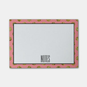 Bloco Post-it Pontos Glam e cor-de-rosa Dourados chiques