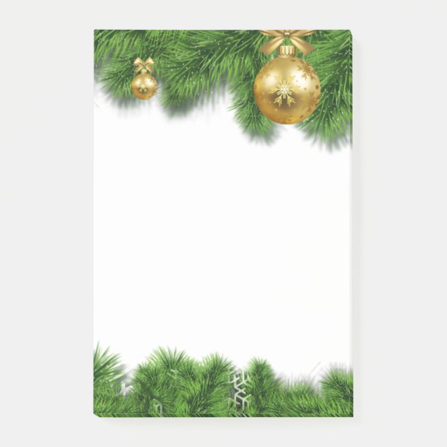 Bloco Post-it Posto de Garland Wreath de Natal Festivo (Frente)