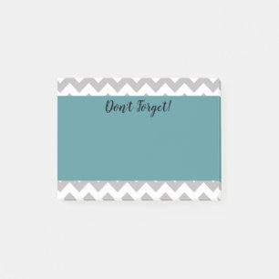 Bloco Post-it Posto Personalizado Chevron & Teal que ele anota