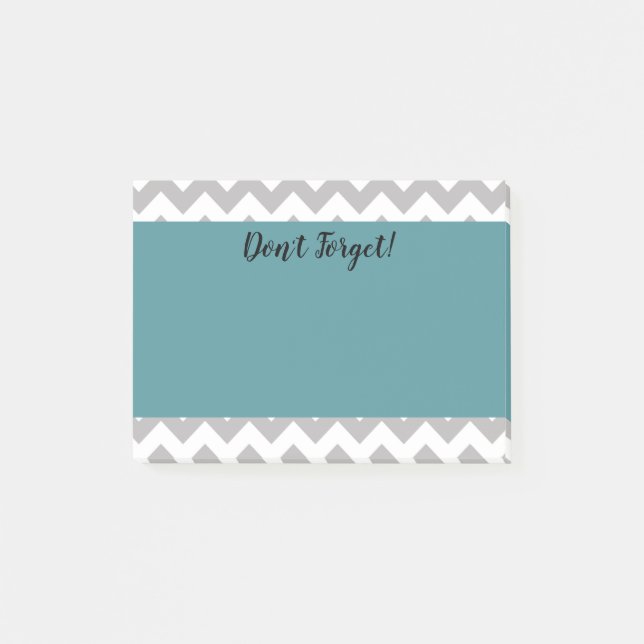 Bloco Post-it Posto Personalizado Chevron & Teal que ele anota (Frente)