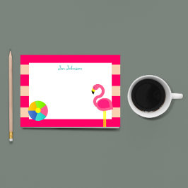 Bloco Post-it Praia Flamingo Rosa Pequena Personalizada