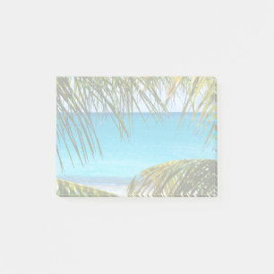 Bloco Post-it Praia Tropical enquadrada com Palm Fronds