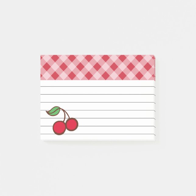 Bloco Post-it Presente de Notas Adhesivas de Cozinha com Xadrez  (Frente)