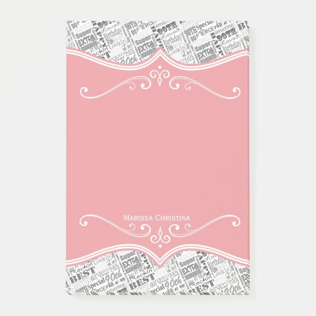 Bloco Post-it Presentes personalizados de Festa de aniversário e (Frente)