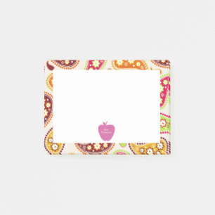 Bloco Post-it Professor cor-de-rosa de Apple Paisley