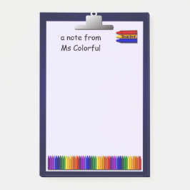 Bloco Post-it Professor Crayons Personalizado Lg Posta