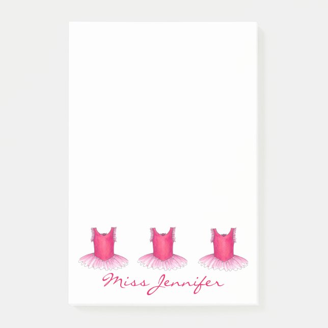 Bloco Post-it Professor de dança personalizado Dançarino Tutu, B (Frente)