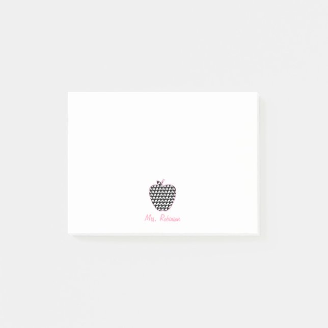 Bloco Post-it Professor de Houndstooth Apple (Frente)