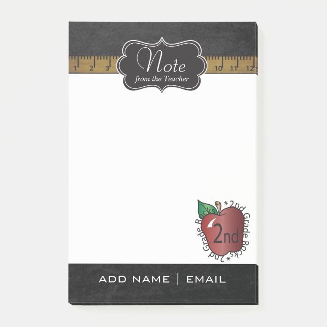 Bloco Post-it Professor de segundo grau | DIY Texto (Frente)