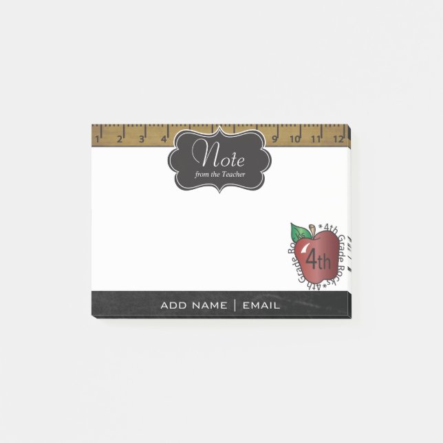 Bloco Post-it Professor do 4º grau| Texto "MAL" (Frente)